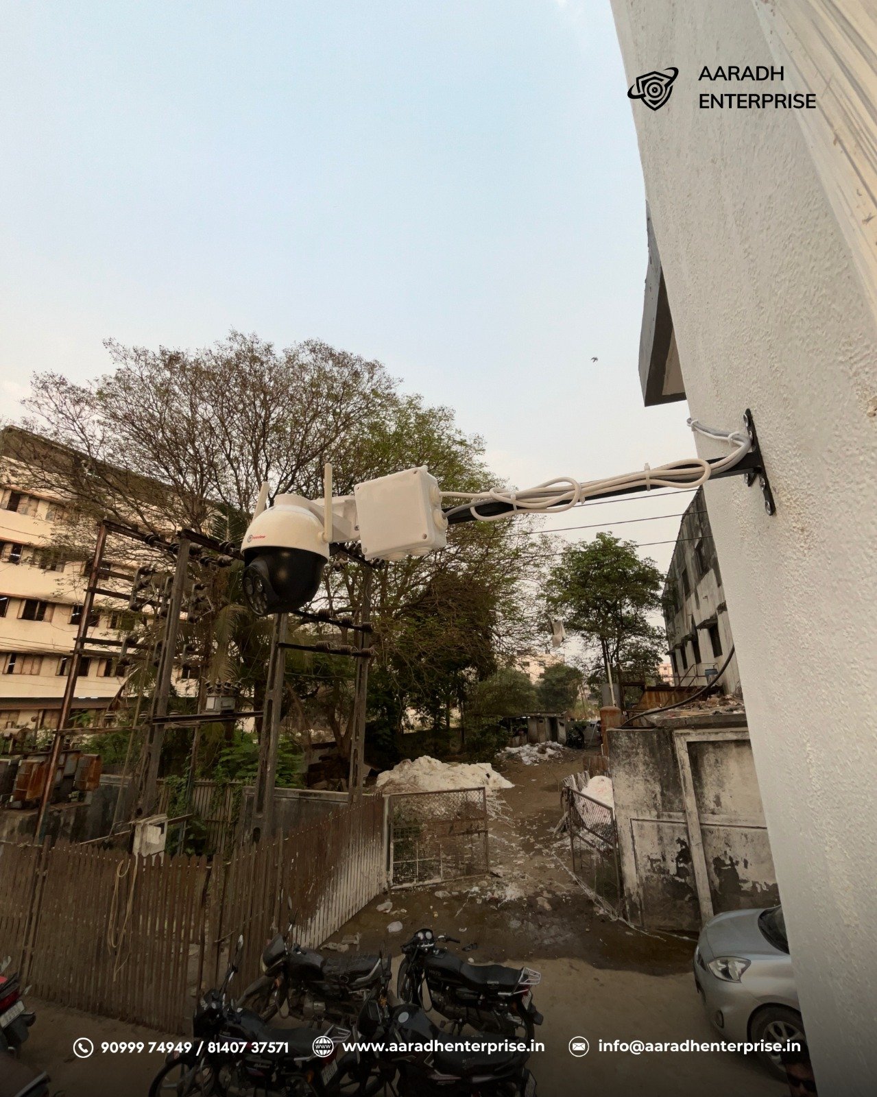 Outdoor PTZ camera installation